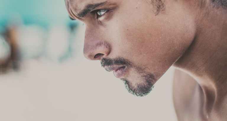 beard blur close up face